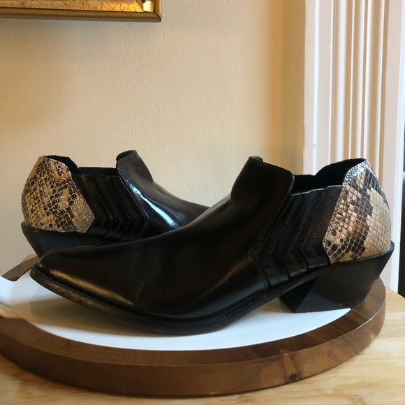 Leather Western Snakeskin Shoe Boot - Picture 2 of 11